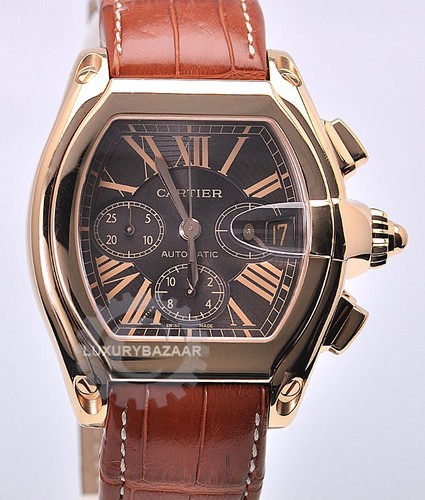 Cartier Roadster Chronograph Automatic (PG / Brown / Leather Strap)