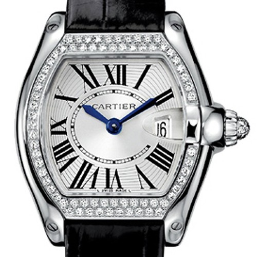 Cartier Roadster Ladies (WG - Diamonds / Silver / Croc Leather)