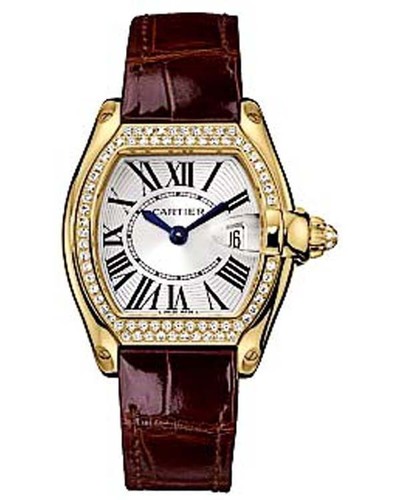 Cartier Roadster Ladies (YG - Diamonds / Silver / Croc Leather)