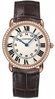 Cartier Ronde Louis Large (RG- Diamonds / Silver / Leather)
