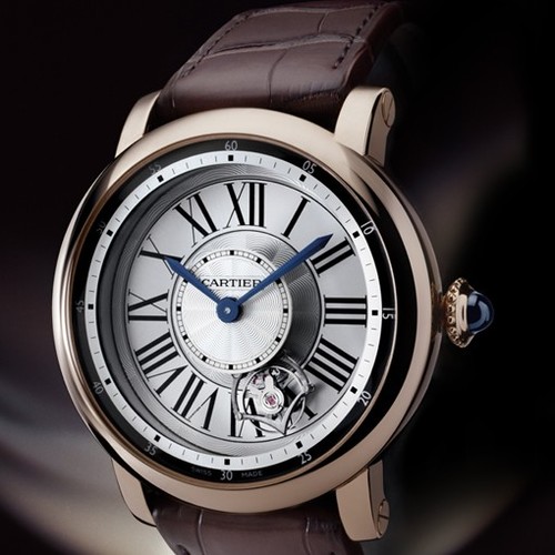 Cartier Rotonde Astrotourbillon (RG/ Silver / Leather)