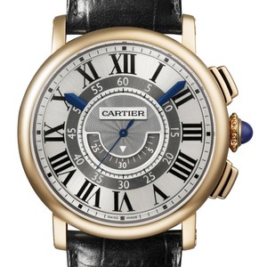 Cartier Rotonde Central Chronograph (RG / Silver/ Leather)