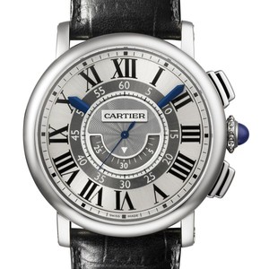 Cartier Rotonde Central Chronograph (WG / Silver/ Leather)