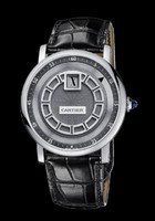 Cartier Rotonde De Cartier Jumping Hour (WG/ Silver/ Leather)