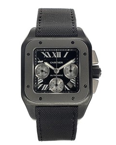 Cartier Santos 100 Carbon Extra Large (Titanium- SS / Black / Rubber)