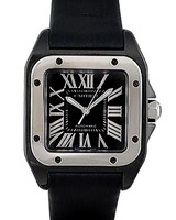 Cartier Santos 100 Medium (Titanium / Black / Rubber)