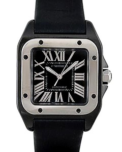 Cartier Santos 100 Medium (Titanium / Black / Rubber)