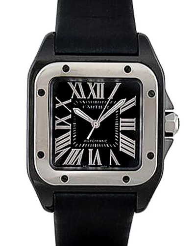 Cartier Santos 100 Medium (Titanium / Black / Rubber)