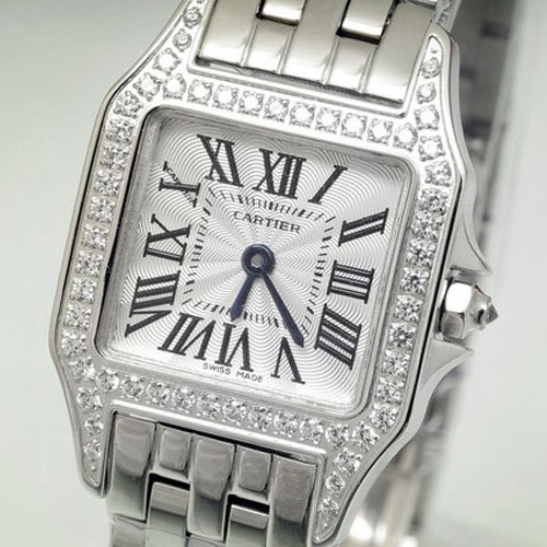 Cartier Santos Demoiselle Mini (WG-Diamonds/ Silver/WG)