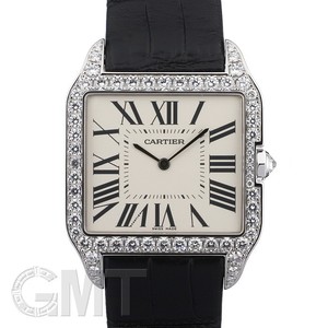 Cartier Santos Dumont Large (WG- Diamonds / Silver / Leather)