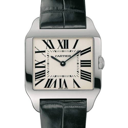 Cartier Santos Dumont Small (WG / Silver / Leather)