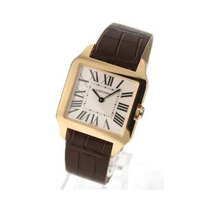 Cartier Santos Dumont Small (YG / Silver / Leather)
