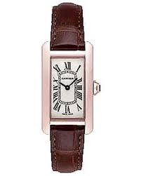 Cartier Tank Americaine Ladies (RG / Silver /Croc Leather)