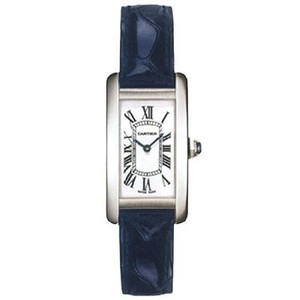 Cartier Tank Americaine Ladies (WG / Silver /Croc Leather)