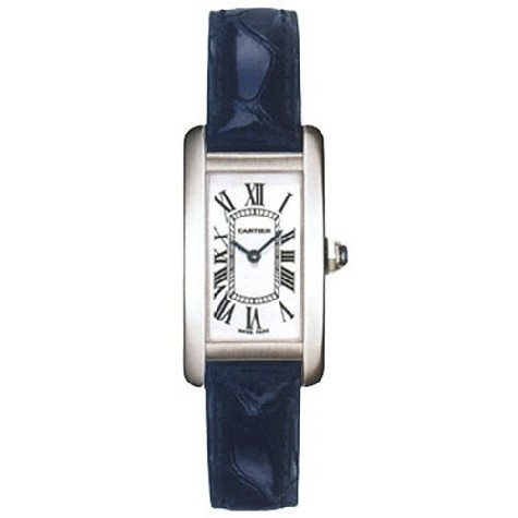 Cartier Tank Americaine Ladies (WG / Silver /Croc Leather)