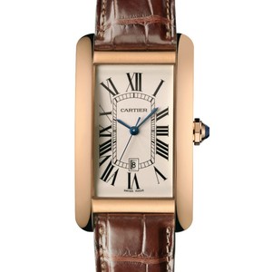 Cartier Tank Americaine (RG / Silver /Croc Leather)