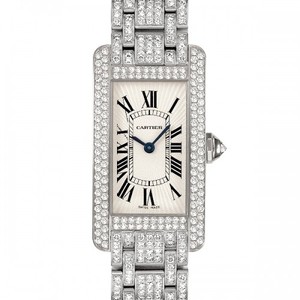 Cartier Tank Americaine Small (WG-Diamonds / Silver / WG-Diamond Bracelet)