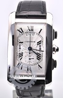 Cartier Tank Americaine XL Chronograph (WG / Silver / Leather Strap)