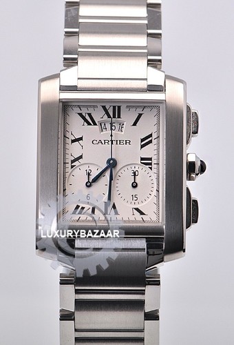 Cartier Tank Francaise Chronograph Gents (SS / Beige / SS Bracelet)