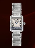 Cartier Tank Francaise Small ( WG-Diamonds / Silver / WG-Diamond Bracelet)