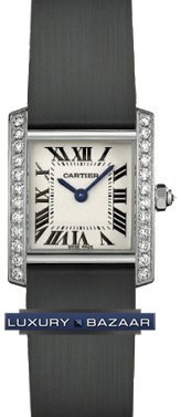 Cartier Tank Francaise (WG-Diamonds / Silver / Satin )