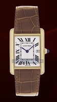 Cartier Tank Louis Large (YG / Silver / Leather)