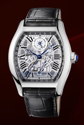 Cartier Tortue Perpetual Calendar (WG/ Silver/ Leather)