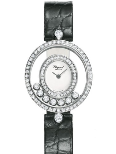 Chopard Happy Diamonds Round 7 Diamonds (WG / White / Leather) 204292-1001