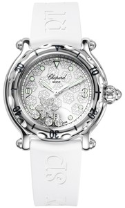 Chopard Happy Snowflakes (SS / White-Diamonds / White Rubber Strap) 278949-3001