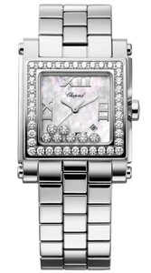 Chopard Happy Sport II Square Medium (SS-WG-Diamonds / MOP-Diamonds / Stainless Steel Bracelet) 278505-2001