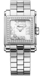 Chopard Happy Sport II Square Small (SS-Diamonds / White-Diamonds / Stainless Steel Bracelet) 278516-3004