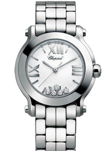 Chopard Happy Sport Mini 5 Diamonds (SS / White / Diamonds / Bracelet) 278509-3002