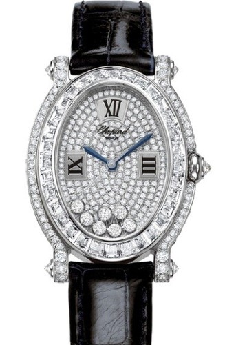 Chopard Happy Sport Oval 7 Diamonds (SS / Diamonds / White / Leather) 277136-1001