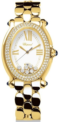 Chopard Happy Sport Oval 7 Diamonds (YG-Diamonds / Silver / YG) 277079-0002