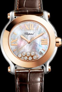 Chopard Happy Sport Round 36mm 7 Diamonds Edition 2 278492-9004 Brown