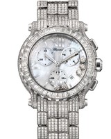 Chopard Happy Sport Round 5 Diamonds (WG / MOP/ Diamonds / Diamond Bracelet) 283582-1004