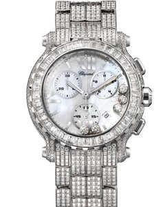 Chopard Happy Sport Round 5 Diamonds (WG / MOP/ Diamonds / Diamond Bracelet) 283582-1004