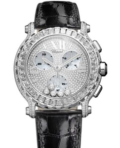Chopard Happy Sport Round 5 Diamonds (WG / MOP/ Diamonds / Leather) 283582-1006
