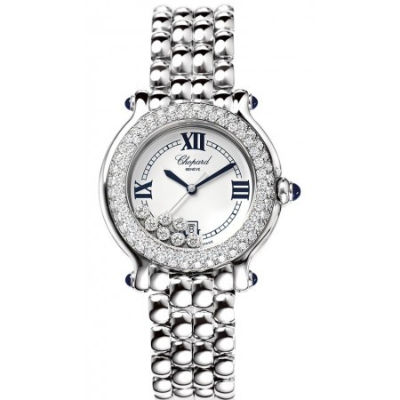 Chopard Happy Sport Round 7 Diamonds (SS-WG-Diamonds / Silver / SS) 278291-2005
