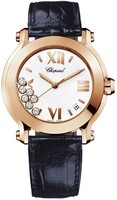 Chopard Happy Sport Round Edition 2 (RG / Silver / Leather) 277471-5001