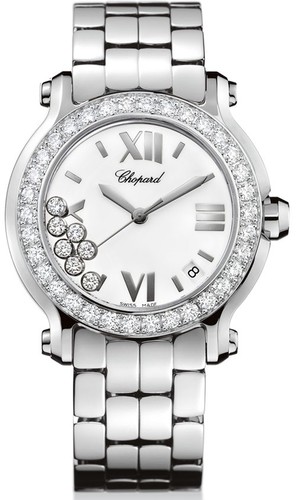 Chopard Happy Sport Round Edition 2 (SS-WG-Diamonds / Silver / SS) 278478-2001
