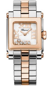 Chopard Happy Sport Square 5 Diamonds (RG / SS / White / Diamonds / Bracelet) 278516-6002
