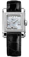Chopard Happy Sport Square 5 Diamonds (WG- SS / MOP / Leather) 278516-3003