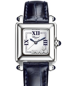 Chopard Happy Sport Square Carre (SS / Silver / Leather) 278892-3004