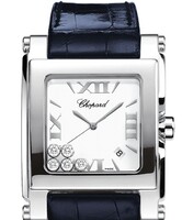 Chopard Happy Sport Square XL (SS / Silver / Leather) 288447-3001