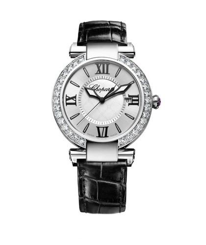 Chopard Imperiale Automatic (SS-Diamonds / Silver / Leather Strap) 388531-3002