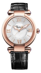 Chopard Imperiale Ladies (RG / Silver / Leather Strap) 384221-5001