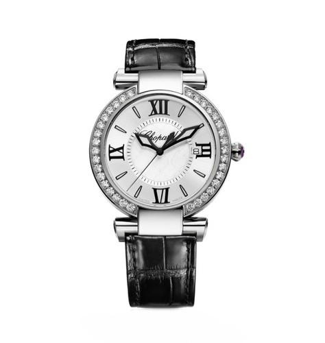 Chopard Imperiale Ladies (SS-Diamonds / Silver / Leather Strap) 388532-3003