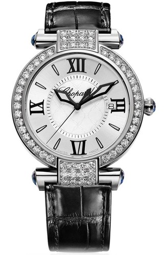Chopard Imperiale Ladies (WG-Diamonds / Silver / Leather Strap) 384221-1001