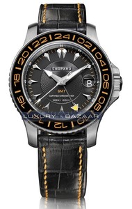 Chopard L.U.C. Pro One GMT (SS / Silver / Black / Leather) 158959-3001